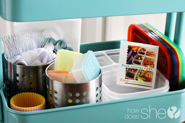 organizing lunch box components