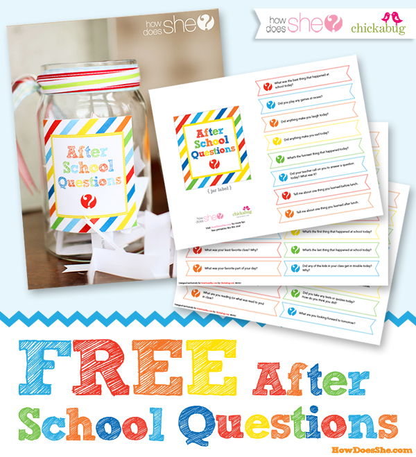 Our NEW after school questions for creative conversations! Exclusive FREE printable!