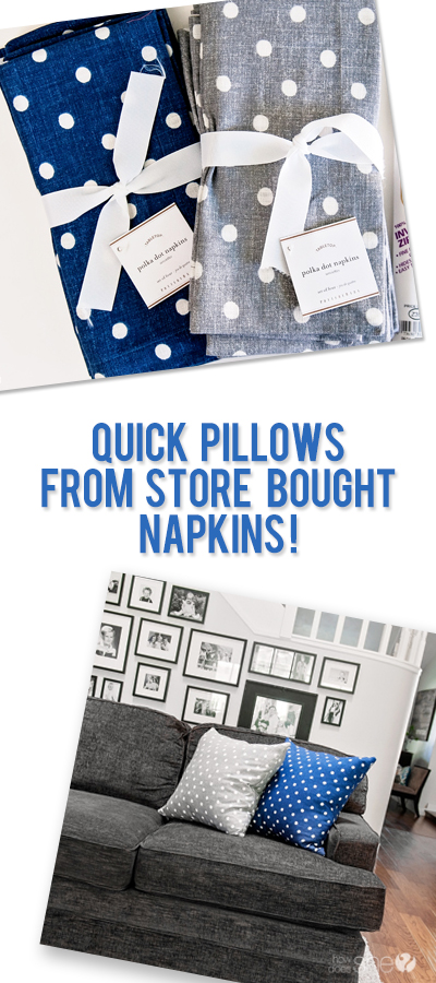 Quick Pillows from store bought napkins