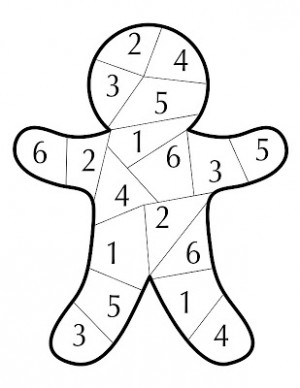 gingerbread dice number game white
