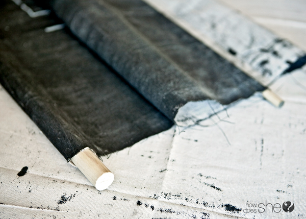A DIY project to turn a Drop Cloth into a cool Chalkboard Sign