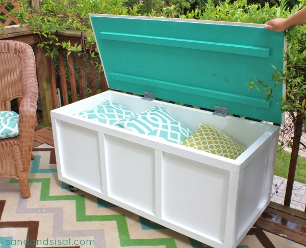 diy storage box bench