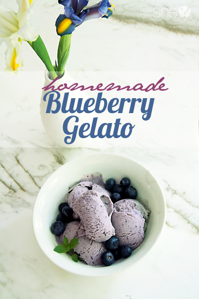 homemade blueberry gelato