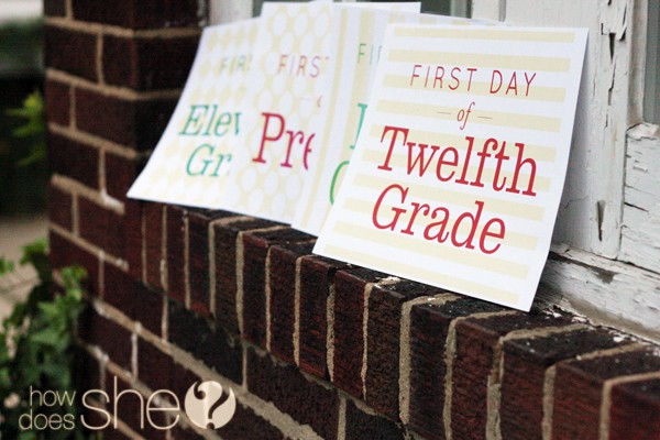 Free first day of school printables