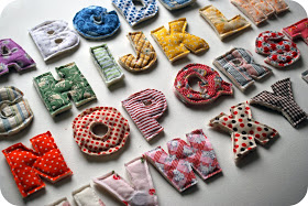 alphabet scrap fabric project