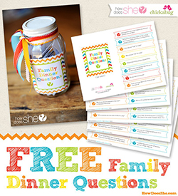Free printable family dinner questions