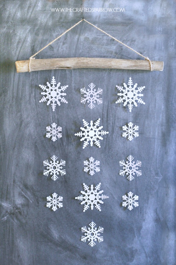 DIY snowflake wall hanging