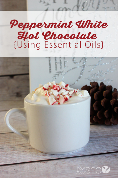 Peppermint white hot chocolate using essential oils