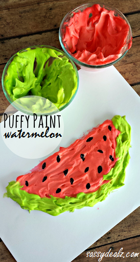 watermelon-puffy-paint-craft-for-kids