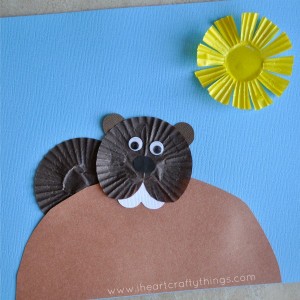 Cupcake Liner Groundhog Craft 2