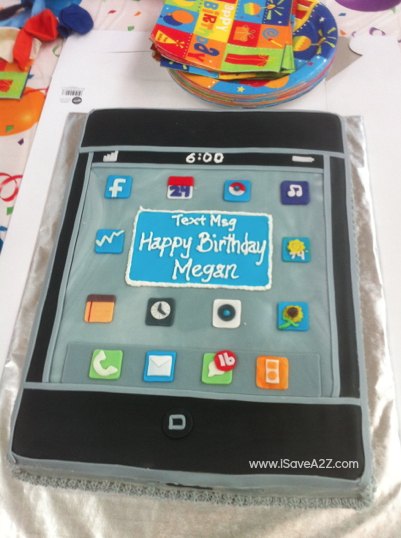 cell phone cake for tween birthday party