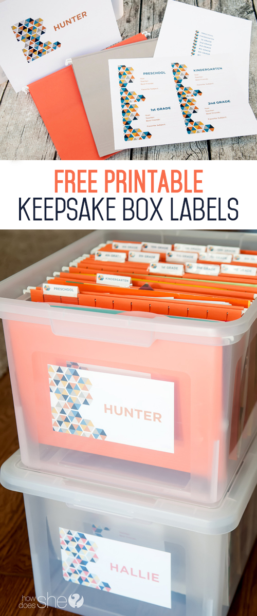 Free Printable Keepake box labels - in 2 styles!