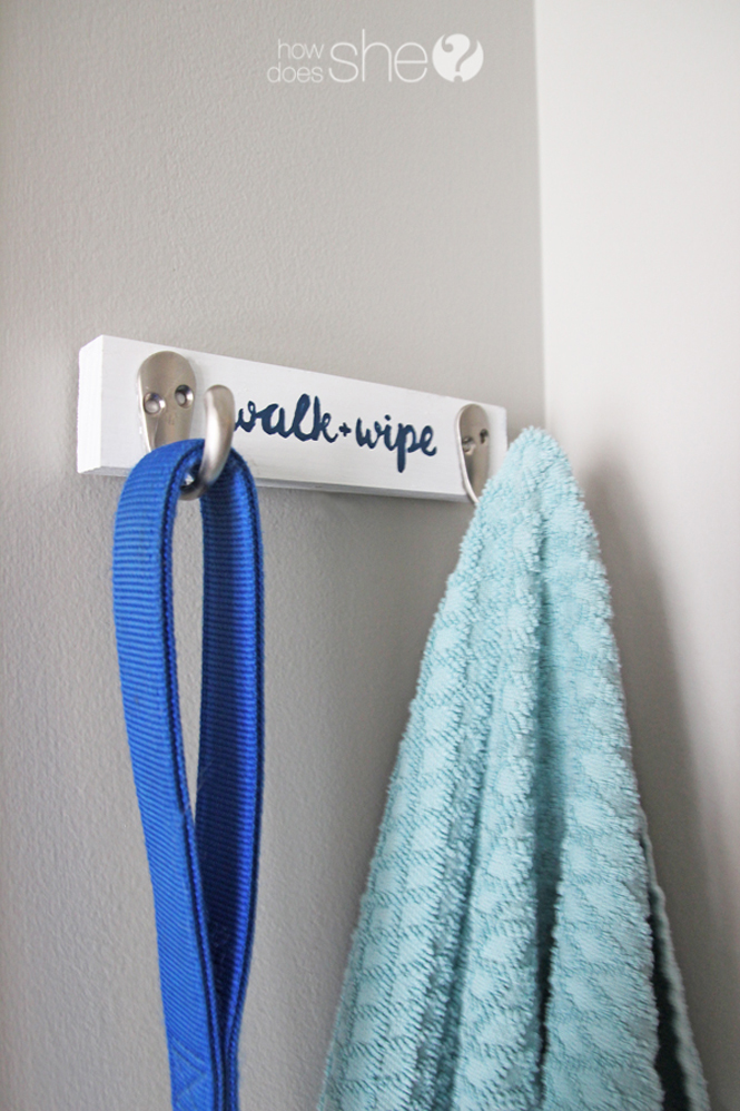 Simple DIY Dog Leash Hanger | Towel and Dog Leash Holder