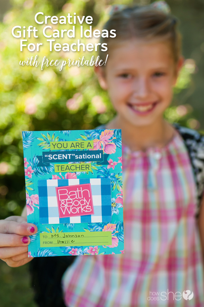 Creative gift card ideas for teachers with free printable