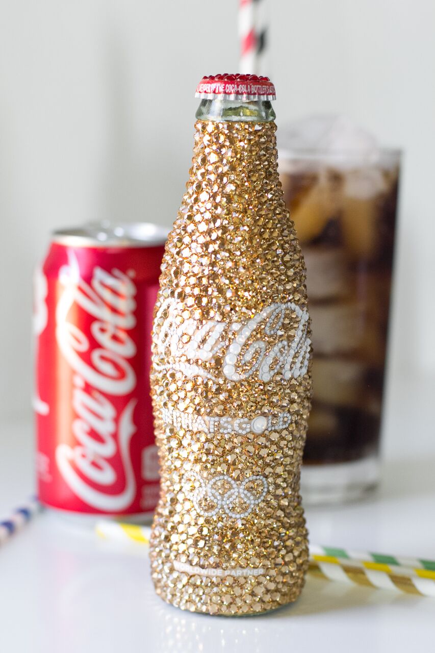 Gold Crystal Coke Bottle Olympics
