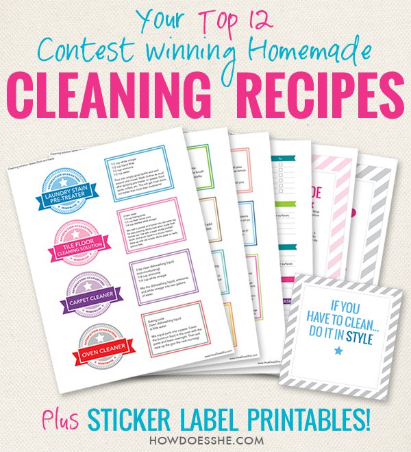 homemade cleaning recipes ebook and printables