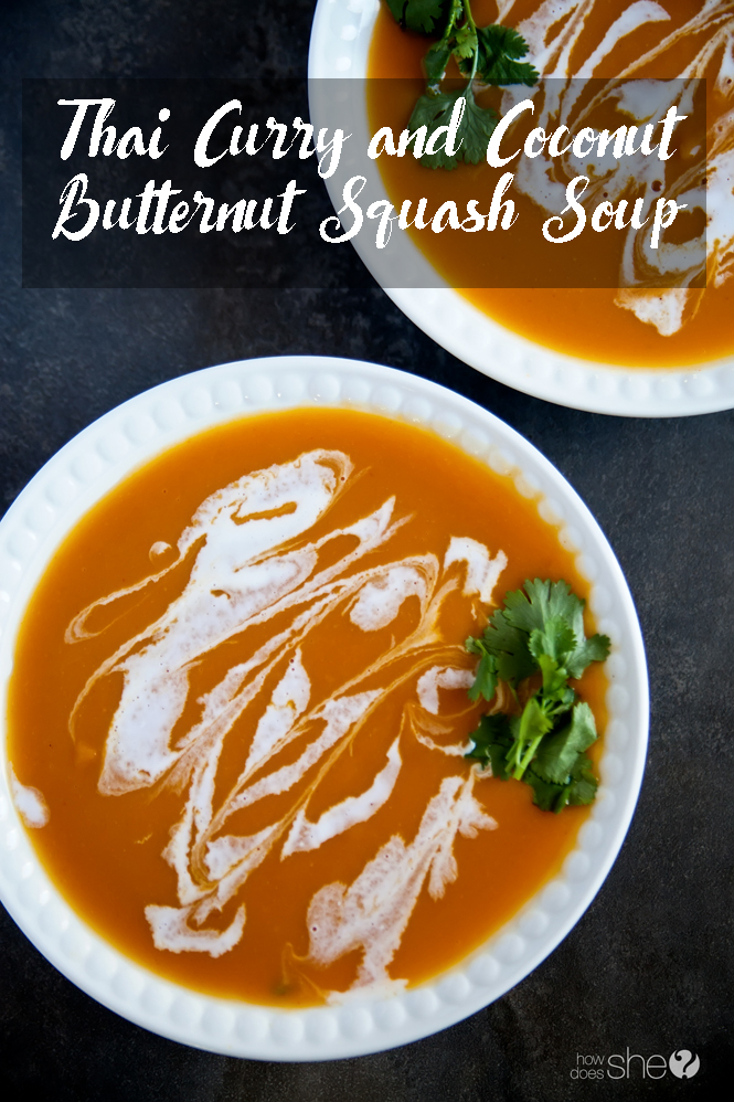 Thai Curry and Coconut Butternut Squash Soup