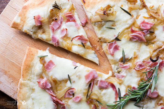 Ham and Caramelized Onion Pizza