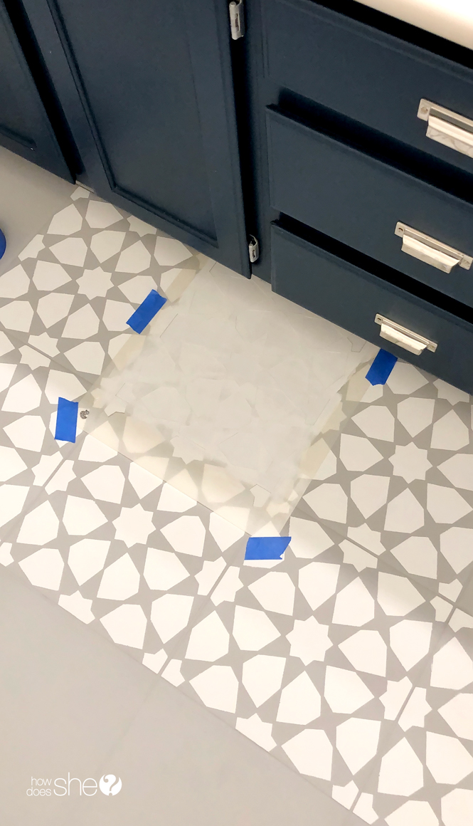 Learn How To Easily Stencil Floor Tiles!