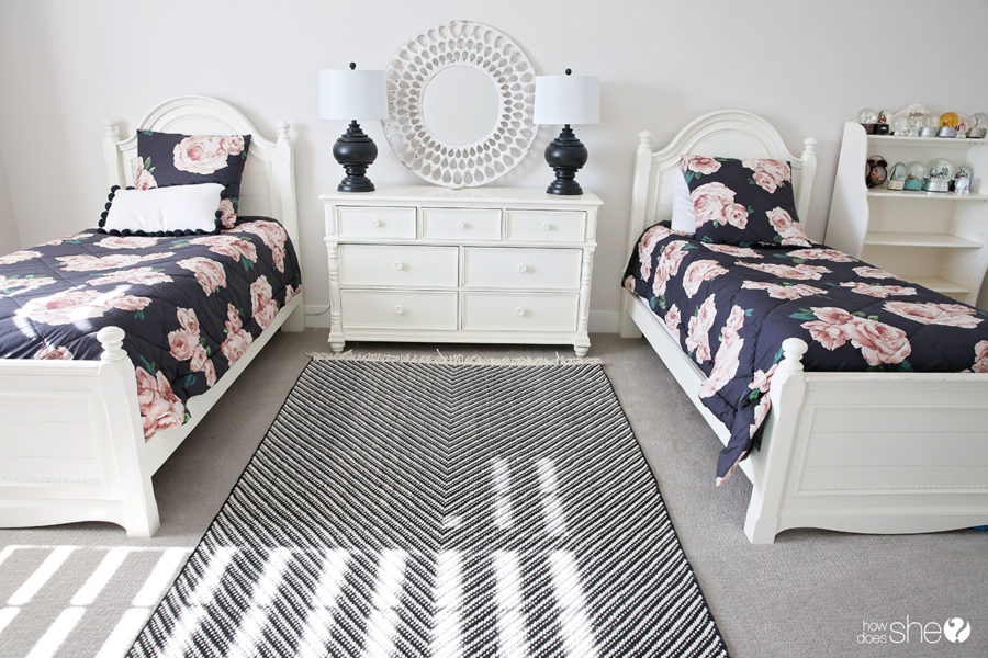 Tween Girl's Room Re-do with Classic Black, White, and Gold