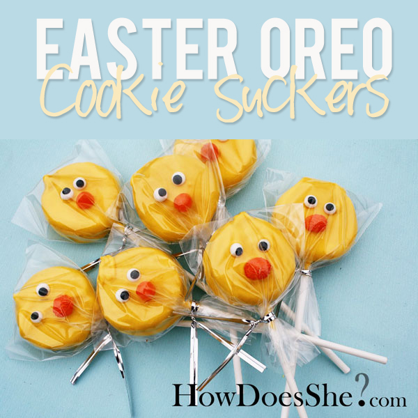 Easter Oreo Cookie Suckers