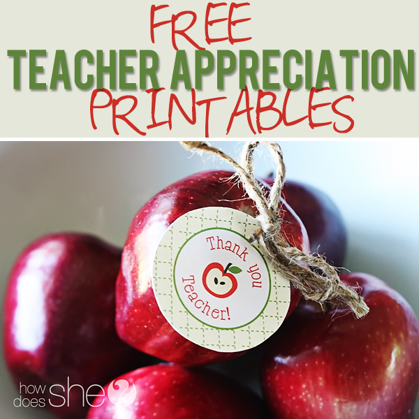 FREE Teacher Appreciation Printables