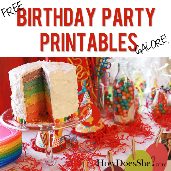 Free Birthday Party Printables GALORE