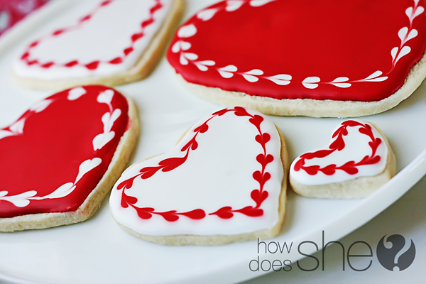 marbled heart cookies