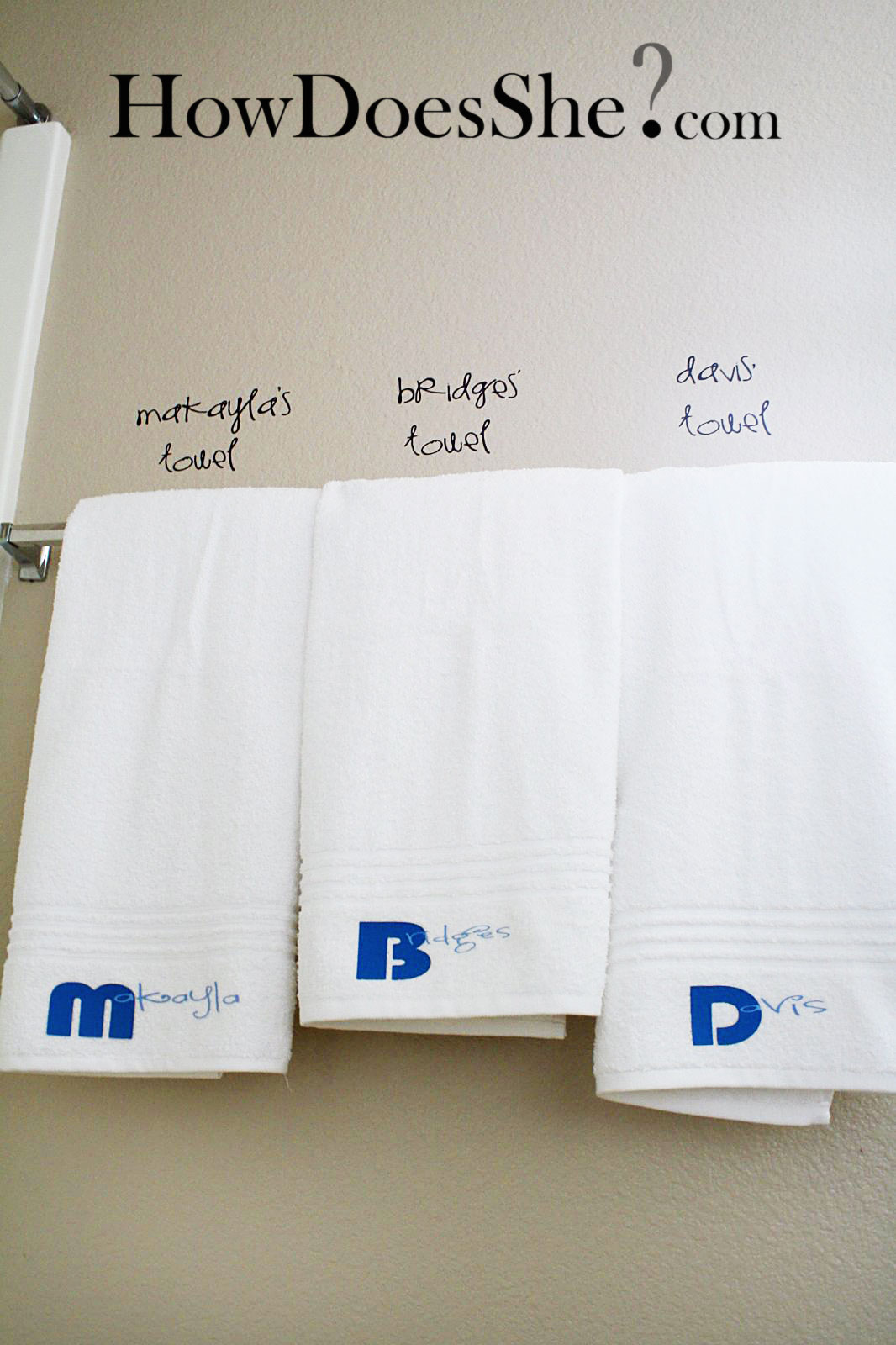 personalize your bath towels