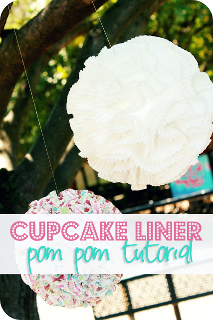 cupcake liner pom poms