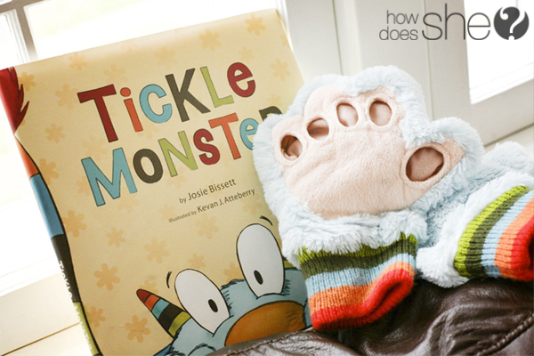 tickle monster book and hands